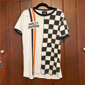 Harley-Davidson Black and White Checkered Tee